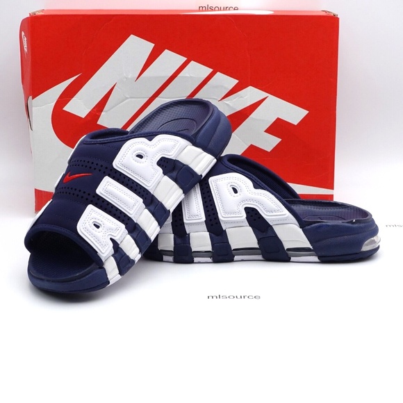 SLD NEW Nike Air More Uptempo Slide NA Sandals FQ8700-400 Midnight Navy